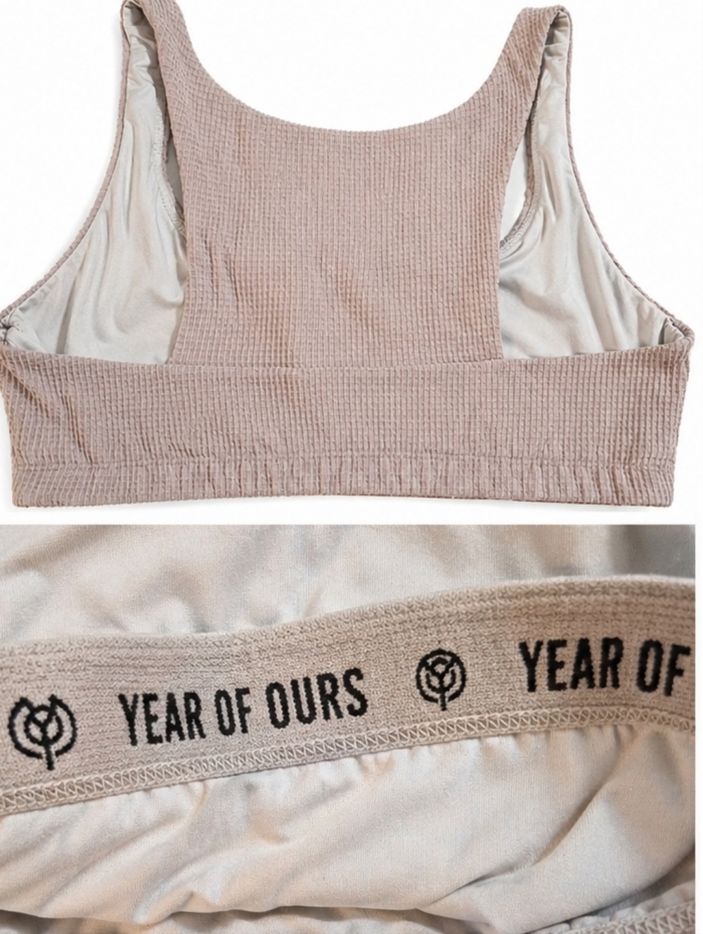 Year of Ours Dusty Mauve Ribbed Crop Bralette